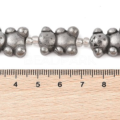 Electroplated Natural Pyrite Beads Strands G-Q187-02C-1