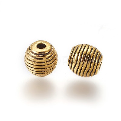 Tibetan Style Alloy Beehive Beads LS-PALLOY-6662-AG-NR-1