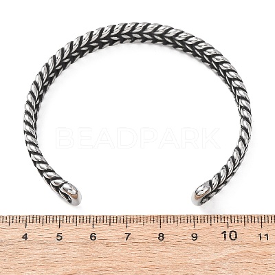 Retro 316 Surgical Stainless Steel Cuff Bangles BJEW-C142-14A-AS-1