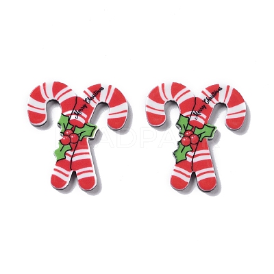 Christmas Style Printed Acrylic Cabochons LS-MACR-O045-01F-1