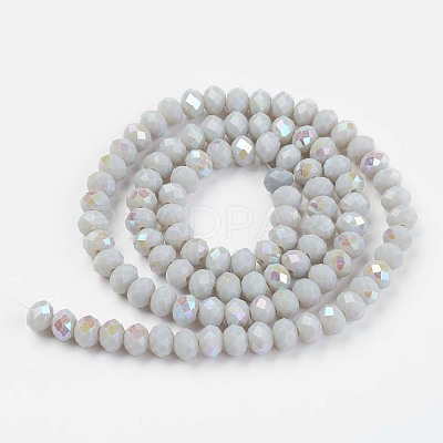 Electroplate Opaque Solid Color Glass Beads Strands EGLA-A034-P2mm-L16-1