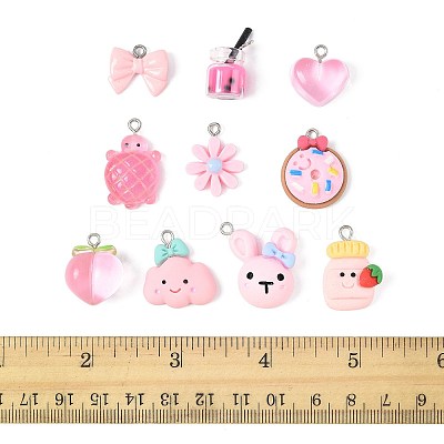 10Pcs 10 Styles Resin Pendants Sets RESI-FS0002-23-1
