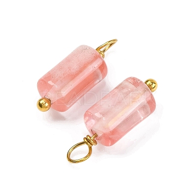 Cherry Quartz Glass Cloumn Pendants LS-STAS-H221-04G-03-1