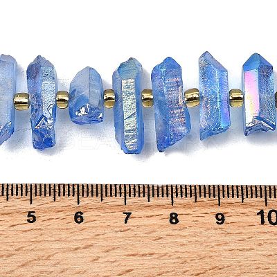 Electroplated Natural Quartz Crystal Beads Strands G-F800-F14-1