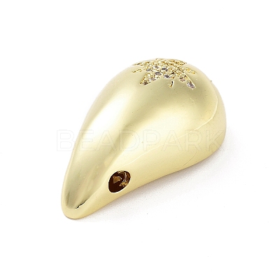 Rack Plating Brass Micro Pave Clear Cubic Zirconia Pendants KK-H474-18G-11-1
