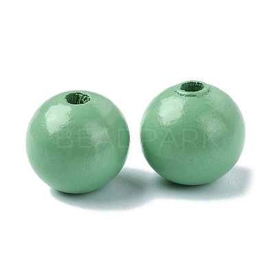 Wood Large Hole European Beads X-WOOD-D027-01H-1