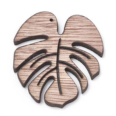 Undyed Platane Wood Pendants WOOD-S040-80-1