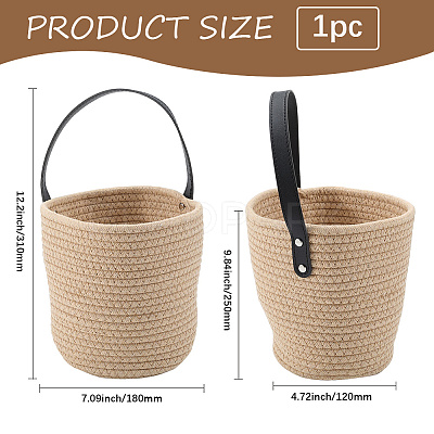 Woven Cotton Storage Baskets AJEW-WH20054-010B-1