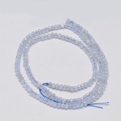 Faceted Rondelle Natural Blue Lace Agate Beads Strands G-F289-04-1