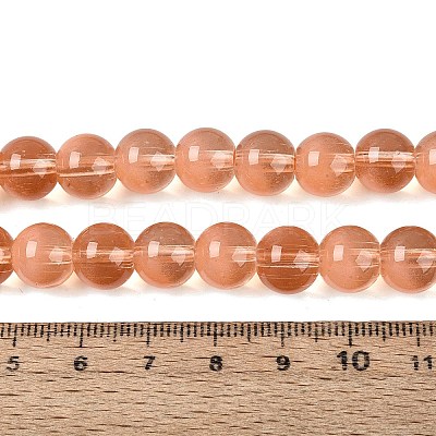 Transparent Glass Imitation Cat Eye Beads Strands GLAA-Q110-01C-14-1