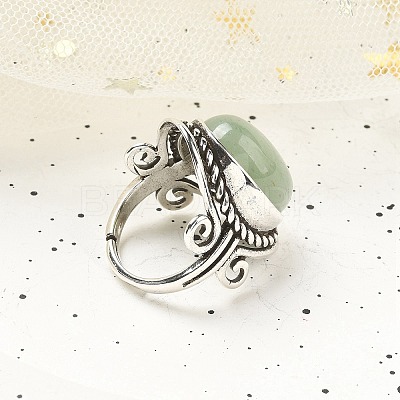 Natural Green Aventurine Adjustable Rings RJEW-I108-01AS-02-1