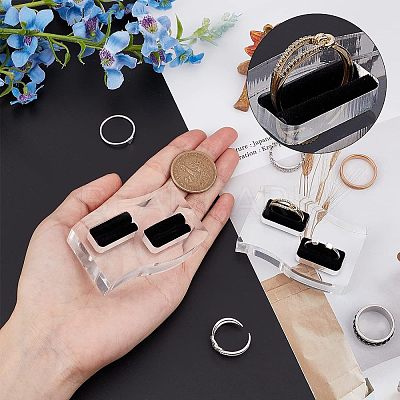 Acrylic with Flannelette Ring Displays RDIS-WH0006-04-1