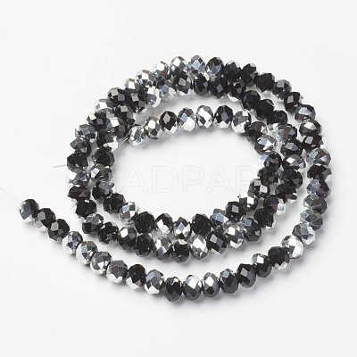 Electroplate Transparent Glass Beads Strands EGLA-A034-T2mm-M01-1