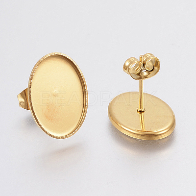 Ion Plating(IP) 304 Stainless Steel Stud Earring Settings STAS-F148-03G-1