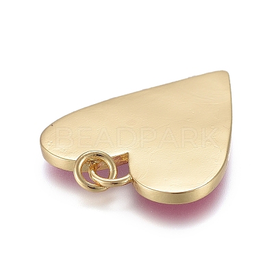 Brass Enamel Pendants KK-M205-13G-02-1