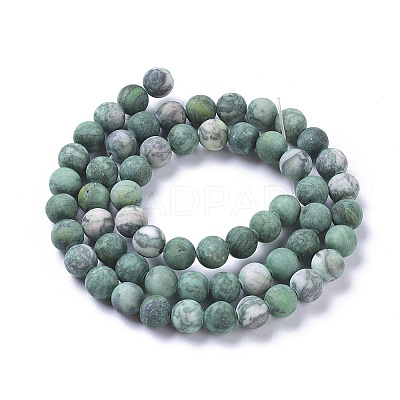 Natural Map Stone Picasso Jasper Beads Strands G-F668-18-6mm-1