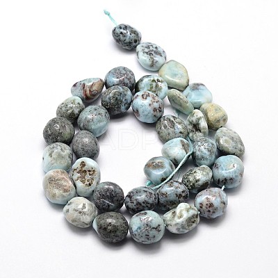 Natural Larimar Chip Beads Strands X-G-E271-128-1