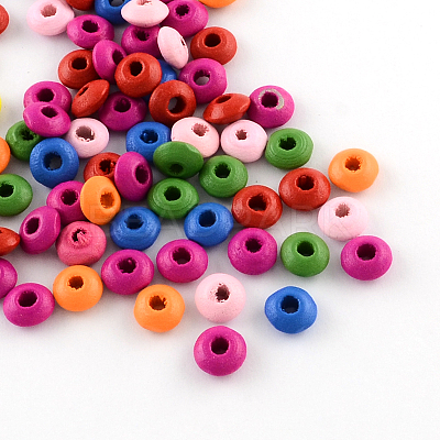 Dyed Natural Wood Beads WOOD-R249-043-1