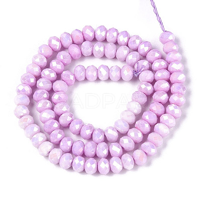 Anti-Tarnish Electroplate Rondelle Glass Beads Strands EGLA-T021-6mm-17-01-1