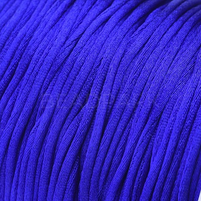 Round Nylon Satin Rattail Cord NWIR-WH0009-15A-09-1