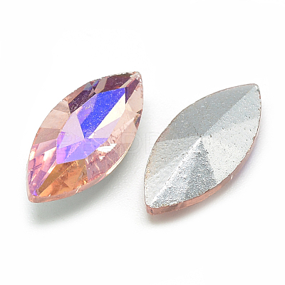 Pointed Back Glass Rhinestone Cabochons RGLA-T020-7x15mm-04-1