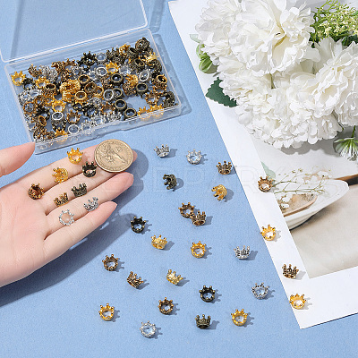 120Pcs 4 Colors Alloy Rhinestone Settings FIND-PA0001-55-1
