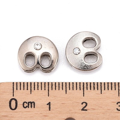 Letter Slider Beads for Watch Band Bracelet Making X-ALRI-O012-B-NR-1