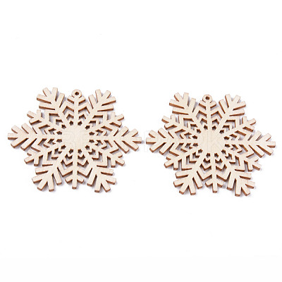 Undyed Natural Wooden Big Pendants X-WOOD-R271-03-1