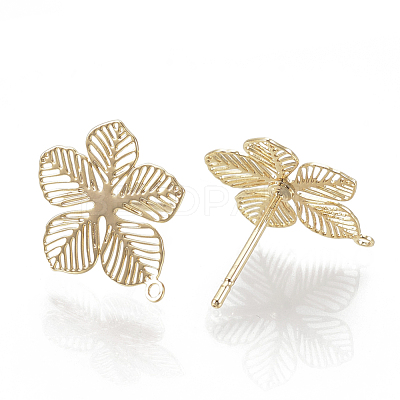 Brass Stud Earring Findings KK-S345-257G-1