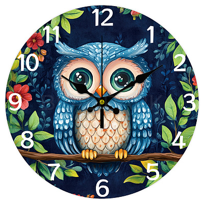 MDF Printed Wall Clock HJEW-WH0058-032-1