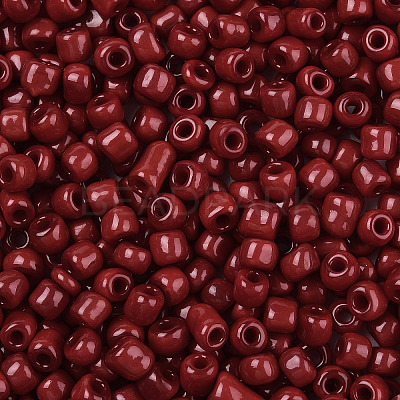6/0 Opaque Colours Round Glass Seed Beads X-SEED-A010-4mm-45B-1