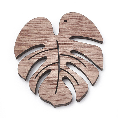 Undyed Platane Wood Pendants WOOD-S040-80-1