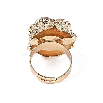 Natural Agate Cuff Rings RJEW-Q035-01G-1