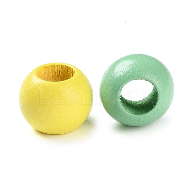 Printed Wood Beads WOOD-Z002-14-1