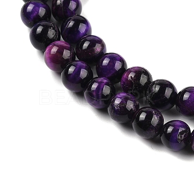 Grade B Natural Purple Tiger Eye Beads Strands G-F591-18-8mm-1