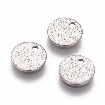Tarnish Resistant 304 Stainless Steel Textured Pendants STAS-I098-01-8mm-P-1