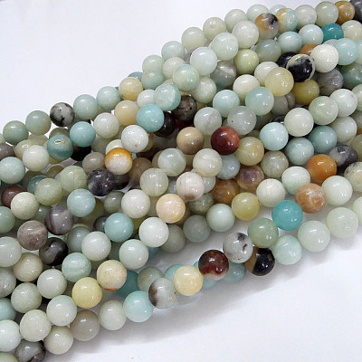 Natural Flower Amazonite Beads Strands X-G-G692-01-4mm-1