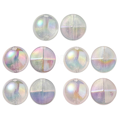 UV Plating Luminous Transparent Acrylic Beads OACR-P010-05-1