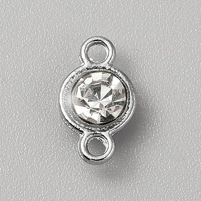 Faceted Glass Flat Round Connector Charms FIND-WH20042-56N-1