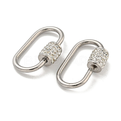 304 Stainless Steel Screw Carabiner Lock Charms STAS-C092-02A-P-1