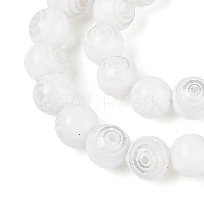 Handmade Millefiori Glass Round Beads Strands LK-R004-93E-1