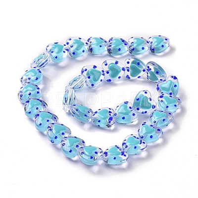 Glass Heart Beads GLAA-D005-01D-1