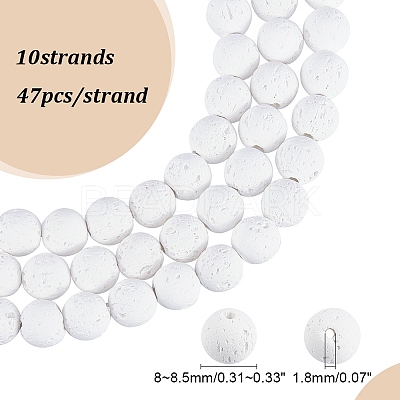 Synthetic Lava Rock Beads Strands X-G-S247-8mm-08-1-1