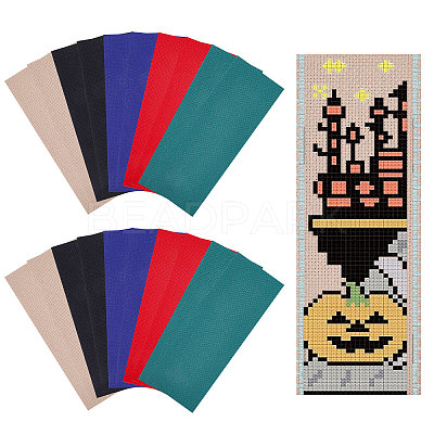20Pcs 5 Colors Cotton Aida Cloth Bookmarks for Cross Stitch Making AJEW-GL0003-01-1