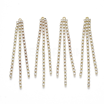Brass Rhinestone Cup Chain Big Pendants X-KK-R129-09G-1