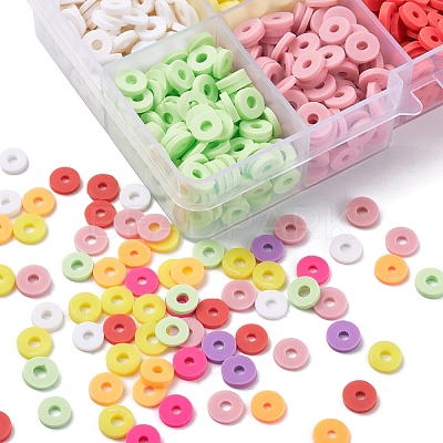 1500Pcs 10 Colors Light Colors Handmade Polymer Clay Beads CLAY-YW0001-37A-1