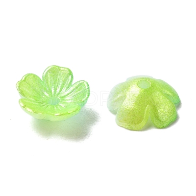 Gradient Color Acrylic Bead Caps OACR-Z028-01C-1