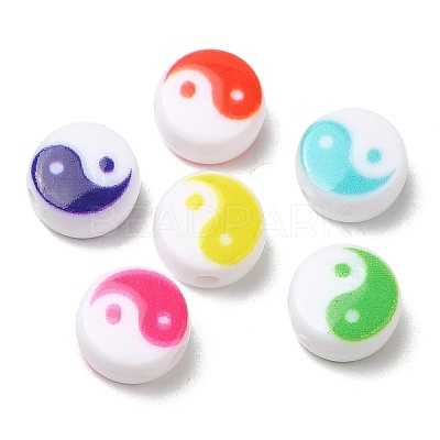 Printed Opaque Acrylic Beads OACR-L015-01A-1