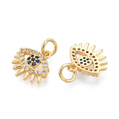 Brass Micro Pave Cubic Zirconia Charms KK-N257-23G-1