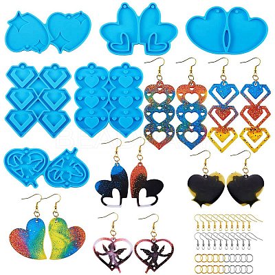 6Pcs DIY Pendant Silicone Molds DIY-SZ0006-45-1
